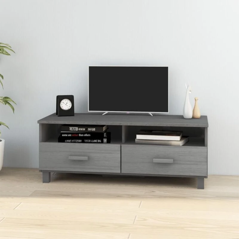Image of VIDAXL TV Cabinet hamar Dark Grey 106x40x40cm Solid Wood Pine Vidaxl 8720286818169