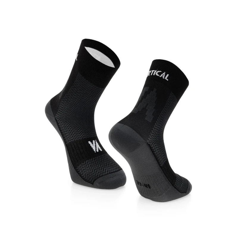 Image of High double-layer socks Vertical Noir Unisex 42/44