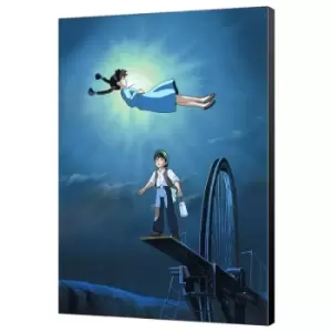 Image of Castle in the Sky Wooden Wall Art Characters 35 x 50 cm