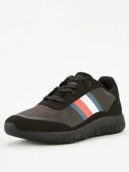 Image of Tommy Hilfiger Lightweight Mix Modern Runner Trainers - Black
