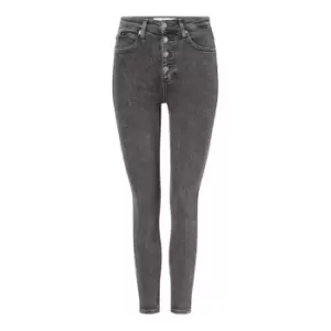 Image of Calvin Klein Jeans High Rise Super Skinny Ankle - Grey