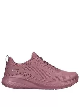 Image of Skechers Bobs Squad Chaos Face Off Trainers, Raspberry, Size 8, Women