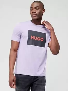 Image of HUGO Dulive222 Large Logo T-Shirt, Light Purple, Size L, Men
