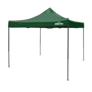 Image of Dellonda Premium 3 x 3m Pop-Up Gazebo, PVC Coated, Water Resistant Fabric, Supplied with Carry Bag, Rope, Stakes & Weight Bags - Dark Green Canopy