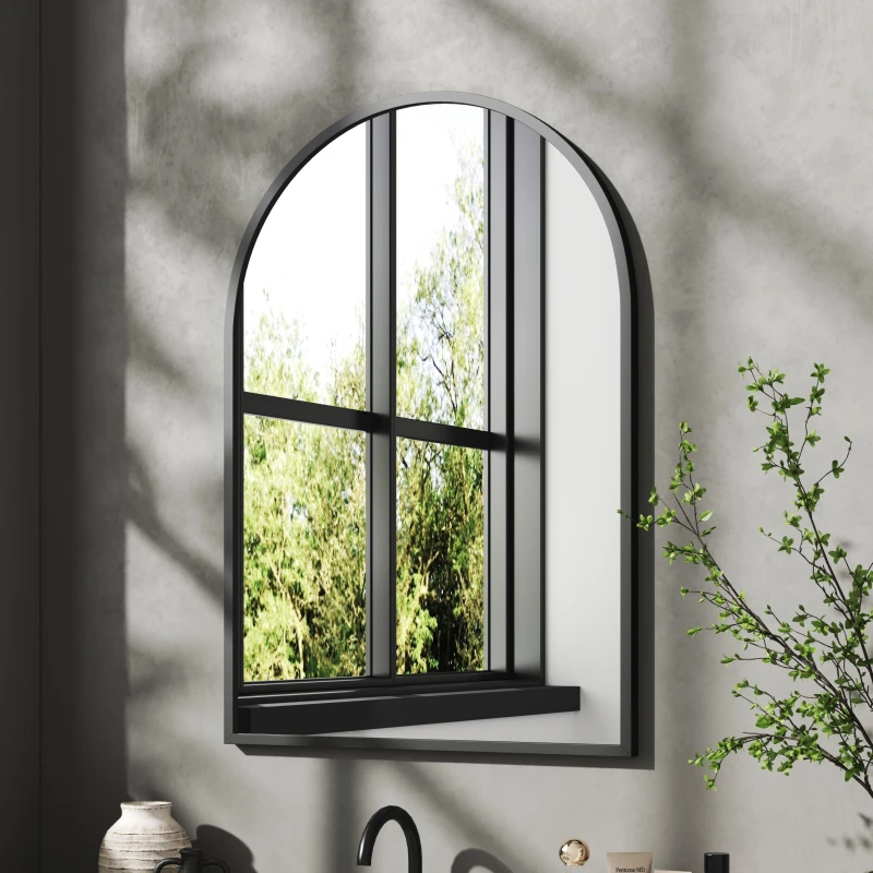 Image of Cottonfy UK Arched Aluminum Alloy Wall Mirror 50*70cm - Black M