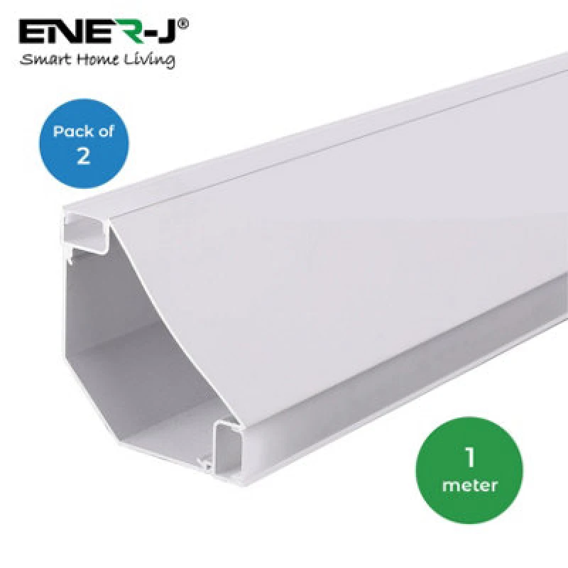 Image of Ener-J Gypsum LED Cove Light 45 Degree Corner Aluminum Profile, 1 Meter