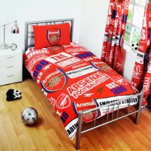 Image of Arsenal FC Childrens/Kids Official Patch Football Crest Duvet Set (Single) (Red)