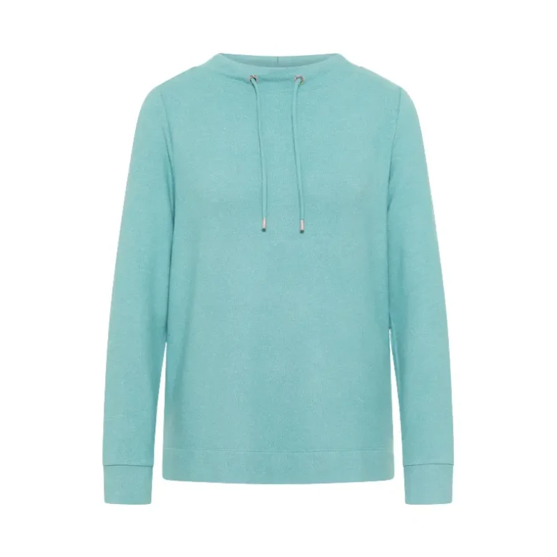 Image of cecil Womens hooded sweatshirt Cecil Cosy Melange Bleu Female L