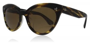 Image of Oliver Peoples Roella Sunglasses Cocobolo 100383 55mm