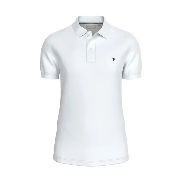 Image of Embroidered Logo Polo Shirt in Cotton and Slim Fit