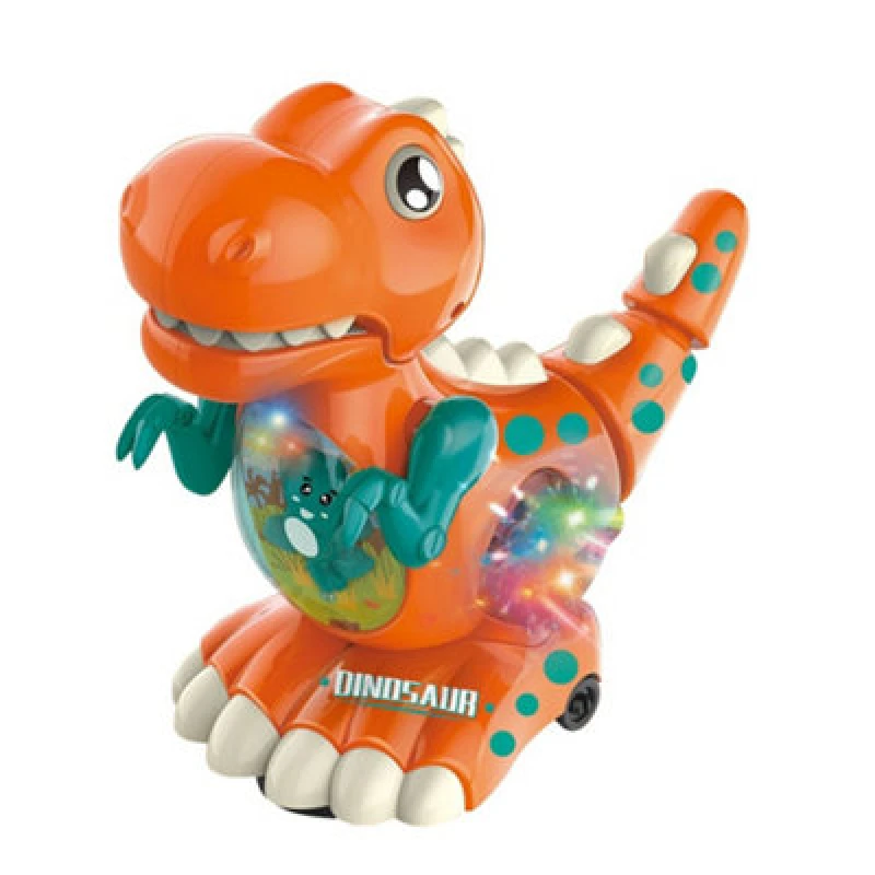 Image of Alivio Crawling Walking Dinosaur Baby Toy With Musical Lights For 1 To 2 Years Boys Girls - Orange