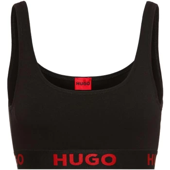 Image of Hugo Sporty Logo Bralette - Black