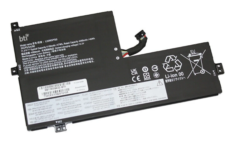 Image of BTI BTI L22D3PG0 compatible 47Wh 3-cell battery for Lenovo CHOMEBOOK 100E G4 L22D3PG0-BTI