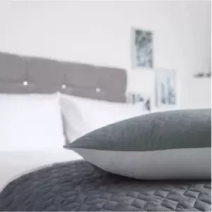 Image of Belledorm Panama Filled Quilted Cushion (One Size) (Grey/Cloud) - Grey/Cloud