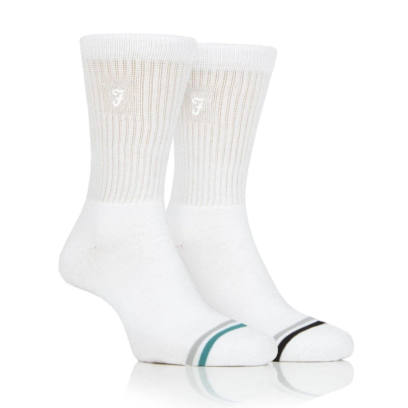 Image of Farah Mens 2 Pair Farah Bamboo Leisure Socks White