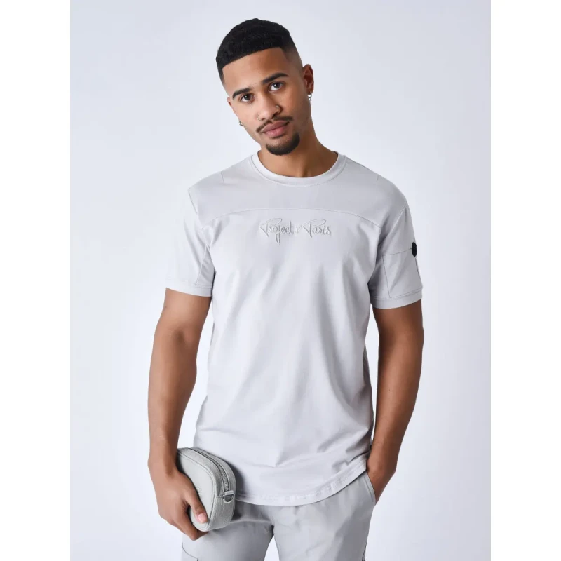 Image of Project X Paris Technical T-Shirt with cut-outs Project X Paris Gris Male M