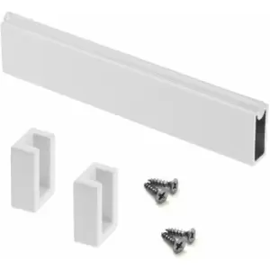 Image of Wardrobe Square White Hanging Rail With Free End Supports & Screws - Size 1200mm