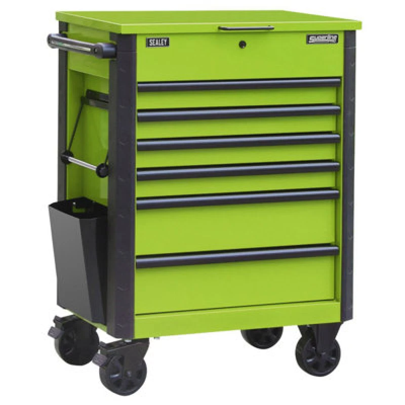 Image of Sealey Superline Pro 6 Drawer Roller Tool Cabinet AP266HV Colour: Green