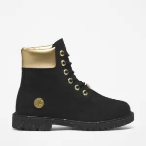 Image of Timberland Heritage 6" Boot For Her In Black/gold Black, Size 3.5