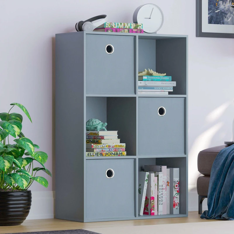 Image of Lassic 2x3 Cube Storage Unit (G) + Set of 3 Storage Cubes Grey unisex 2x3