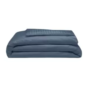 Image of Belledorm 540 Thread Count Satin Stripe Duvet Cover Set (Kingsize) (Navy)