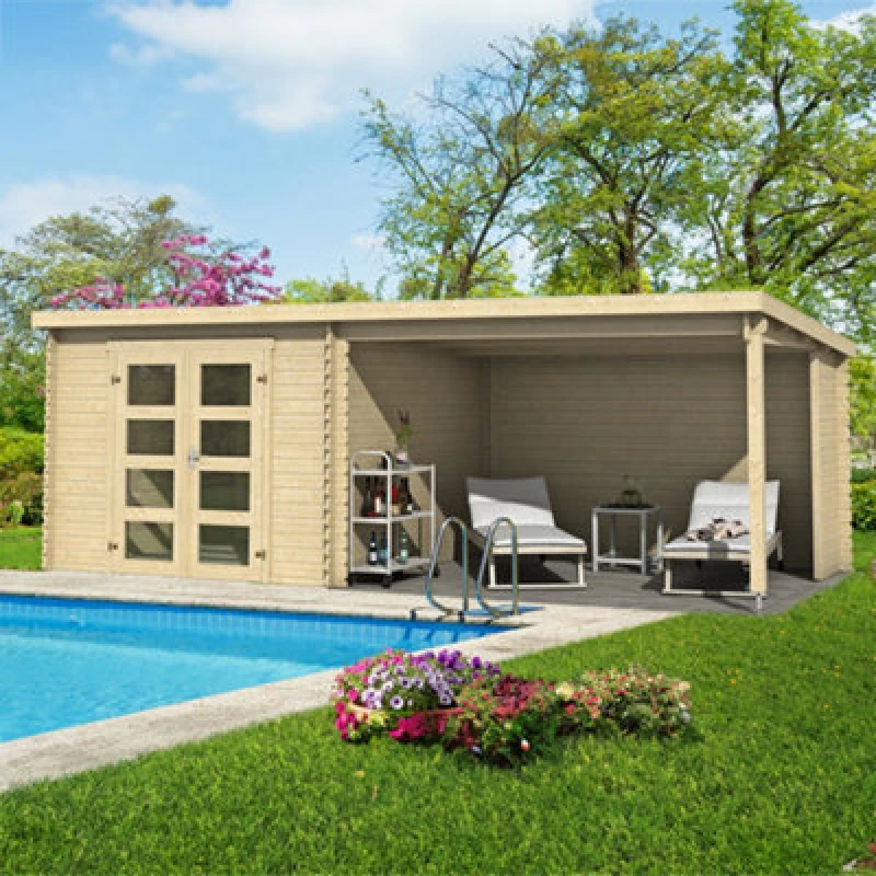 Image of Lasita Maja Lasita Osland Novia 275 Log Cabin With Veranda - 6M X 2.7M - Summer House