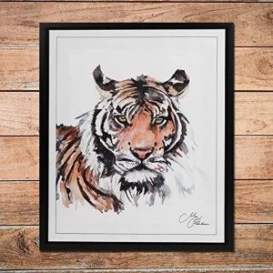 Image of Meg Hawkins Framed Wall Art - Tiger 50cm