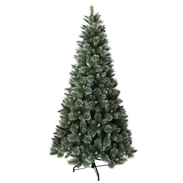 Image of 7ft Shimmery Bristle Pine Christmas Tree Green