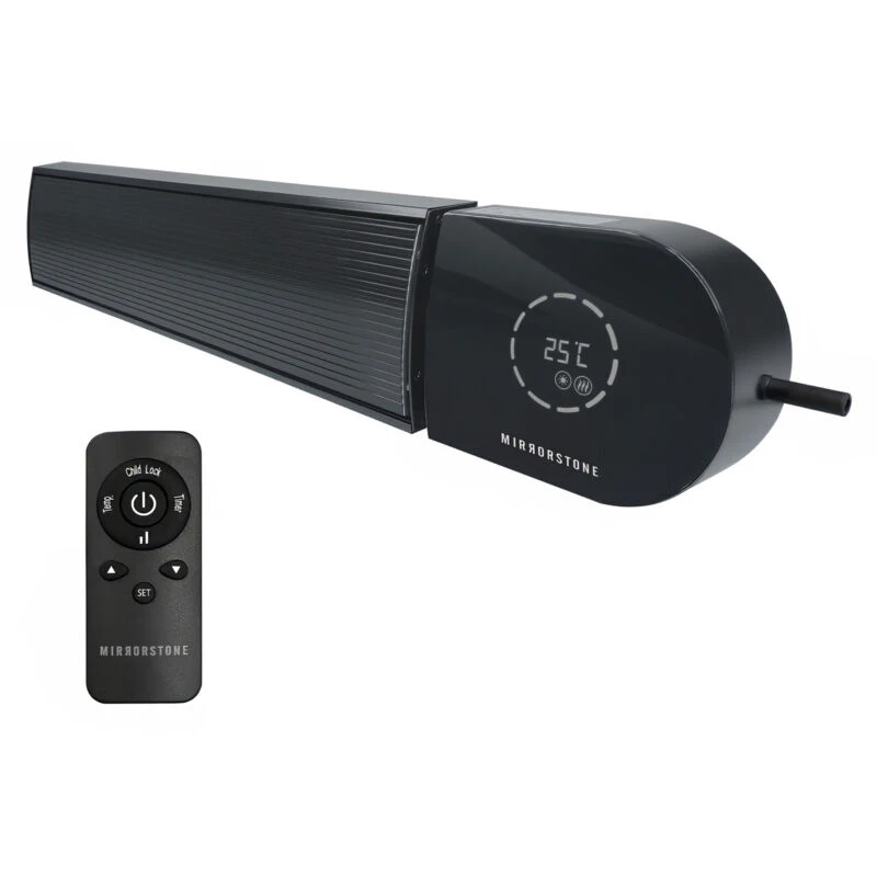Image of Mirrorstone 2.4Kw Ionis WiFi Remote Controllable Infrared Bar Heater - Finish: Black ION-24WB