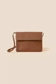 Image of Leather Cross-Body Messenger Bag