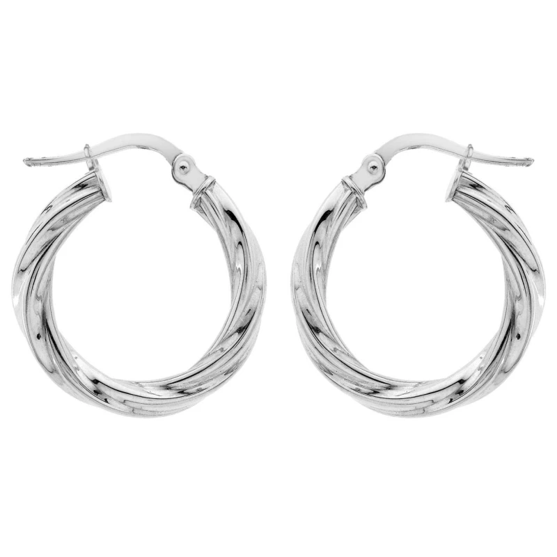 Image of Be You Sterling Silver Twist Hoop Earrings Sterling Silver female One Size