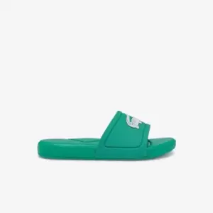 Image of Lacoste Childrens L.30 Synthetic Slides Size 1 UK Green & White