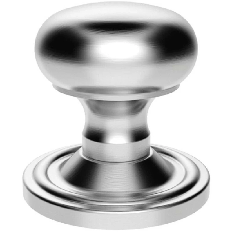 Image of Loops PAIR Mushroom Mortice Door Knob 59mm Dia Concealed Rose Satin Chrome Multi unisex