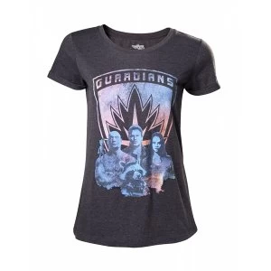 Image of Marvel Comics Guardians of the Galaxy Vol. 2 Womens Small Guardians T-Shirt - Dark Grey
