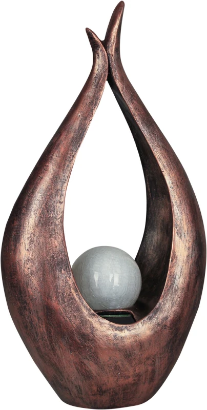 Image of Luxform Solar Powered Zen Flame Effect LED Light Garden Ornament Antique Copper ELV-883269