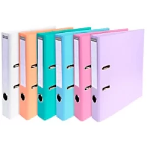 Image of Exacompta Prem Touch Lever Arch File 53044E 55mm PVC, Cardboard 2 ring A4 Assorted Pack of 10