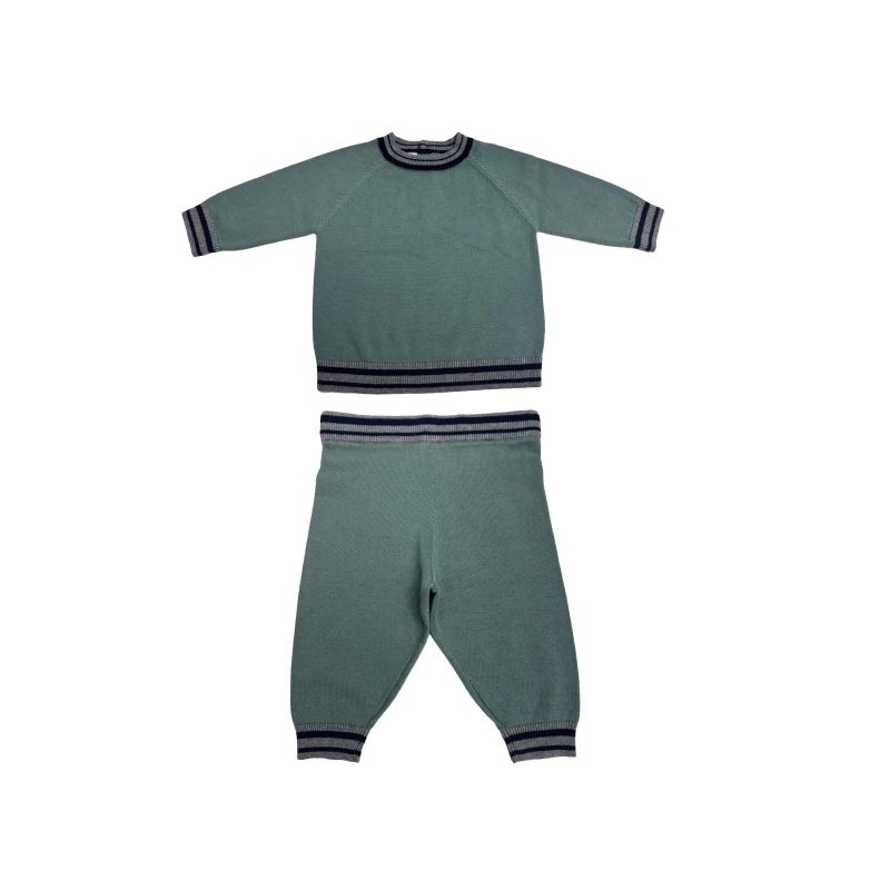 Image of Pretty Green Kids Cotton Top and Trouser Pyjama Set Trellis male 0-3 Mnth