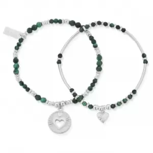 Image of Guiding Love Malachite Set of 2 Bracelets SBSETM25183220
