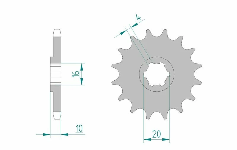 Image of AFAM Steel Standard Front Sprocket 22205 - 428, Size 70 mm