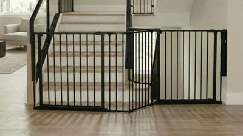 Image of Safetots Two Door Multi Panel Solution For Up And Down Staircases, Black, 207Cm Of Length, Includes 2 Door Opening Panels