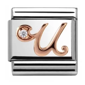 Image of Nomination CLASSIC Rose Gold Letter U Charm 430310/21