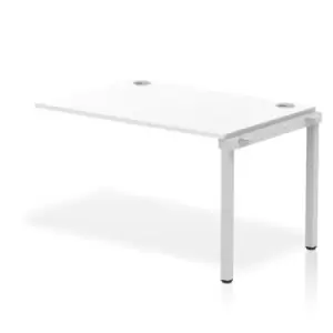 Image of Impulse Bench Single Row Ext Kit 1200 Silver Frame Office Bench Desk White