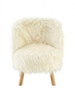Image of Premier Housewares Kids Faux Fur Chair - White