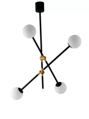 Image of Antitesi Globe Ceiling Pendant, Black, Gold, Opal, E14