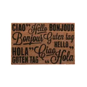 Image of Premier Housewares Multicoloured Coir Doormat - Greetings