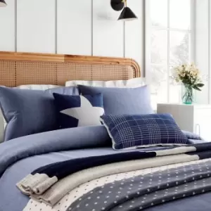 Image of Helena Springfield Denim Look Single Duvet Cover Set, Blue