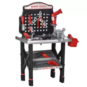 Image of Homcom Kids Workbench Toy With Shelf Storage Box Electric Drill For 3-6 Years Old