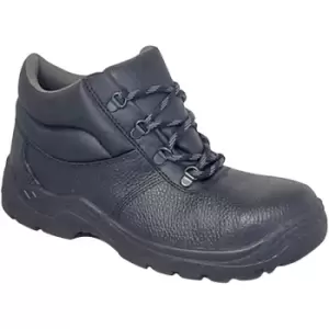 Image of Grafters Mens Padded Collar D-Ring Chukka Safety Boots With Steel Midsole (10 UK) (Black) - Black