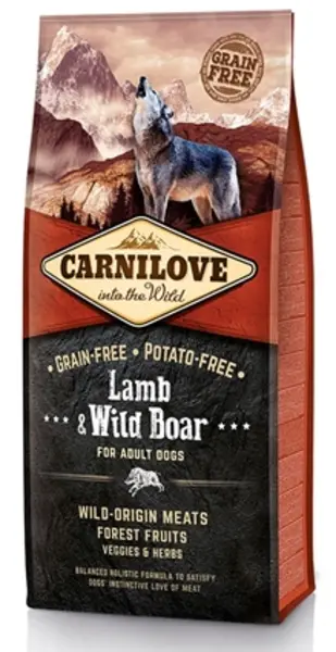 Image of Carnilove Adult Lamb and Wild Boar Dog Food 12kg