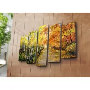 Image of 5PATK-82 Multicolor Decorative Canvas Painting (5 Pieces)